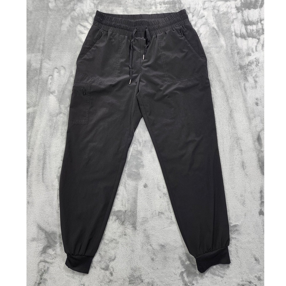 Chico's Zenergy Pants Womens 1R/8R Black Jogger Tapered Elastic Waist Pockets